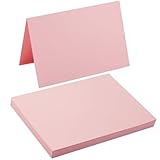 50 Pack Blank Cards Folded Cardstock Thank You Blank Greeting Cards for Invitations, Wedding, Greeting Cards, All Occasion DIY (Pink, 3x5)
