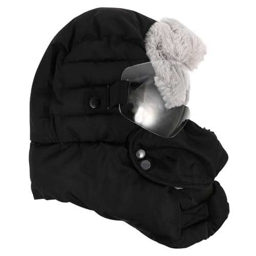 OATIPHO Hat Face Mask Windproof Headgear Comfortable Riding Cap Outdoor Warm Cap Ice Hat Adult Size Black