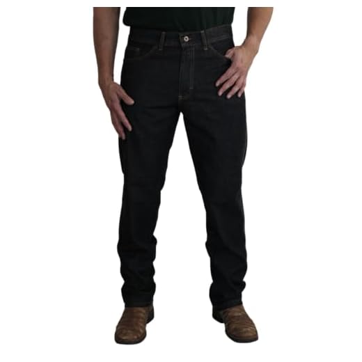 Calça Jeans Masculina Tradicional Corte Reto Resistente Linha Premium (BR, Cintura, 54, Slim, Regular, PRETO)