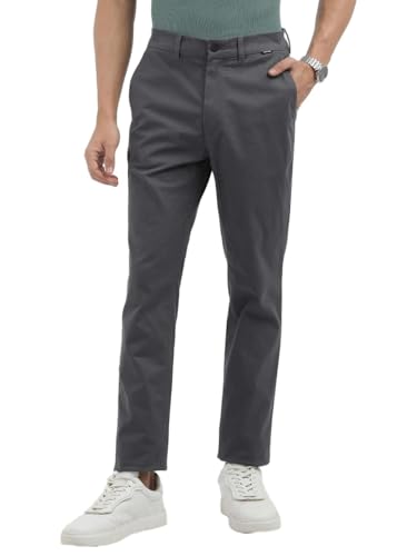 Image of Calvin Klein Jeans Slim Fit Solid Mid Rise Trouser