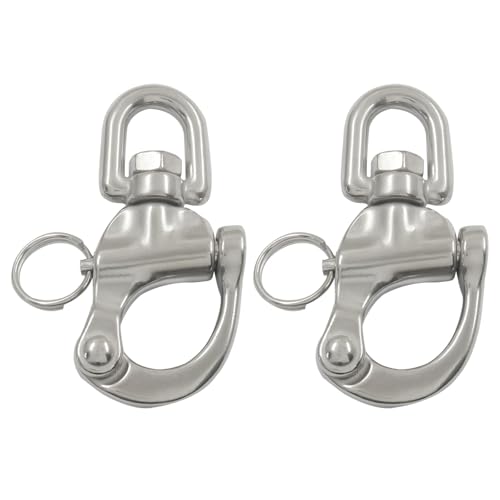 Murtenze 2 Pack Snap Shackle Quick Release Swivel Marine Grade Boat Shackles 316 Stainless Steel Sailing Halyard Sailboat Hardware for Sailing Rigging Spinnaker Halyard