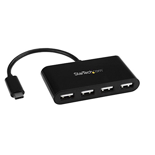 StarTech.com 4-Port USB-C Hub - USB-C to 4x USB-A Hub Adapter - Mini USB 2.0 Hub - Bus-powered USB Type-C Port Expander (ST4200MINIC), Black (USB 2.0)