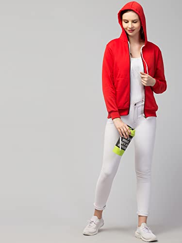 Image of Women's Solid Casual Zipper Cotton Relaxed Fit Sweatshirt for Winter
