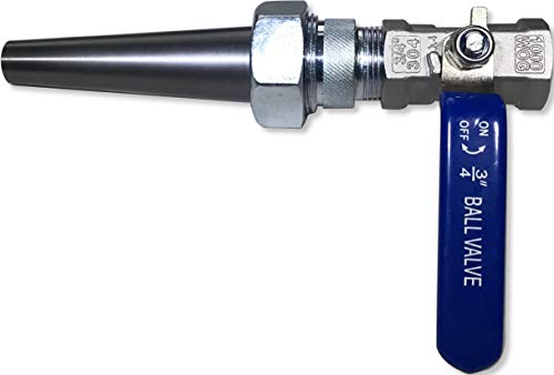 Large Carbide Sandblaster Nozzle Assembly: C-C1 (1/8 inch ID) Nozzle Tip, Steel Ball Valve & Holder- Professional Abrasive Blasting Nozzle