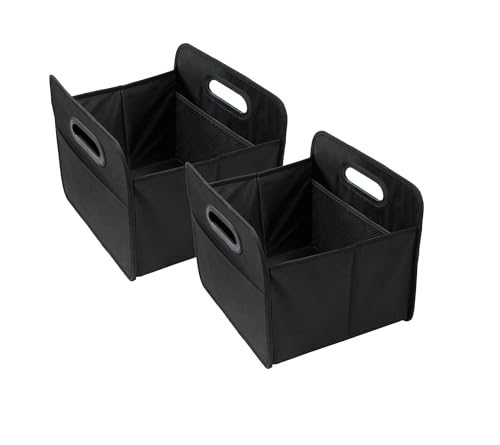 2 Stück Faltbare Kofferraumtasche schwarz hohe Tragkraft Polyester Klappbox Flexbox