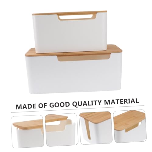 Rangement prises et cache câble Kisangel blanc | Lot de 2 boîtes ABS