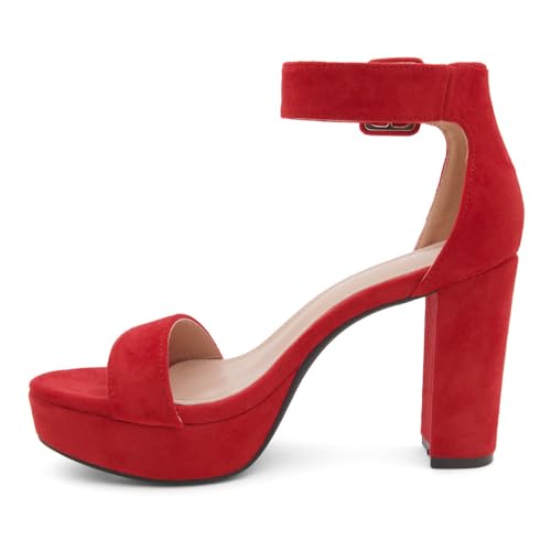 Image of Herstyle Women's Chunky Platform Heels - 4 Inch Block Heeled Sandals, Open Toe Dressy Strappy Heels with Ankle Strap for Wedding, Prom, Party & Graduation
