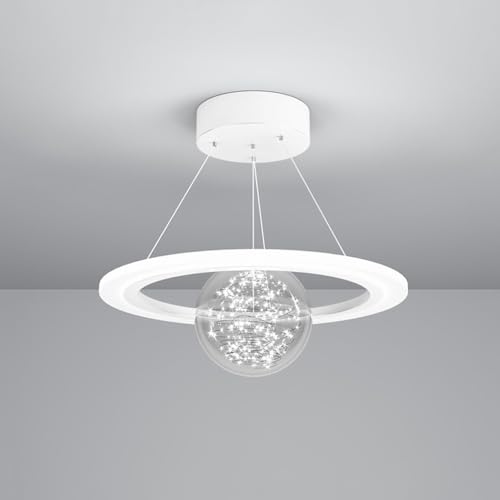 GHBSDNEPP Lumière Moderne de Luxe Couloir Lumière Acrylique Moderne Led Plafonniers Chaîne Verre Boule Anneau Lustre Éclairage Blanc Cuisine Près Du...