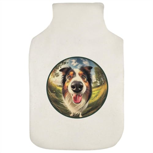 'Smiling Border Collie' Hot Water Bottle Cover (HW00039610)