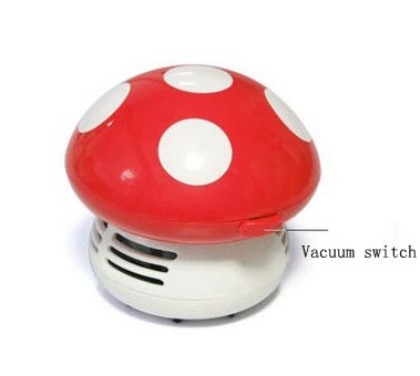 Gocomcom Honbay Mini Cute Table Dust Vaccum Cleaner, Mushroom Shaped New Portable Corner Desk Vaccum Cleaner Mini Cute Vacuum Cleaner Dust Sweeper (Red) #TOP4