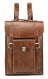 Handmade World Full Grain Buffalo Leather 17 Inch Large Backpack Convertible Vertical Messenger bags...