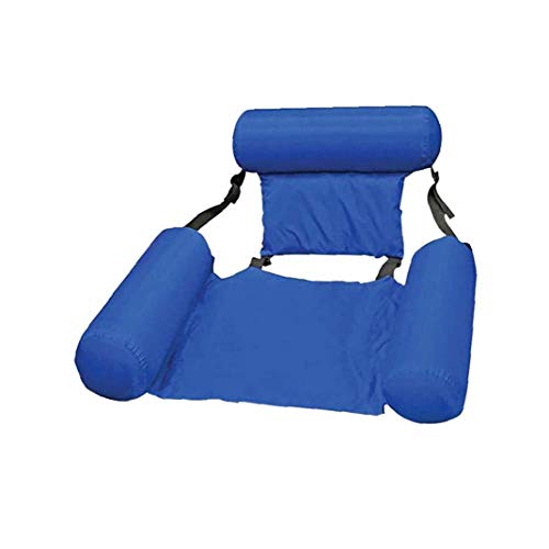 Las Hamacas Agua Inflable Flotante Tumbona Piscina Silla Plegable Portátil Beach Aire Sofá Azul