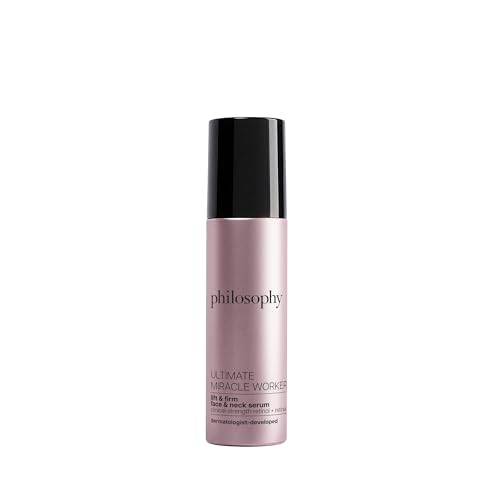 philosophy ultimate miracle worker lift & firm face & neck serum with encapsulated retinol & retinal anti-aging serum peptide complex for all skin types