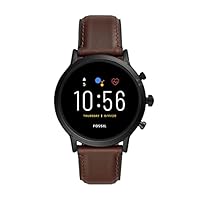 FOSSIL Men's Quartz Digital Watch Smart Display and Leather Strap, FTW4026