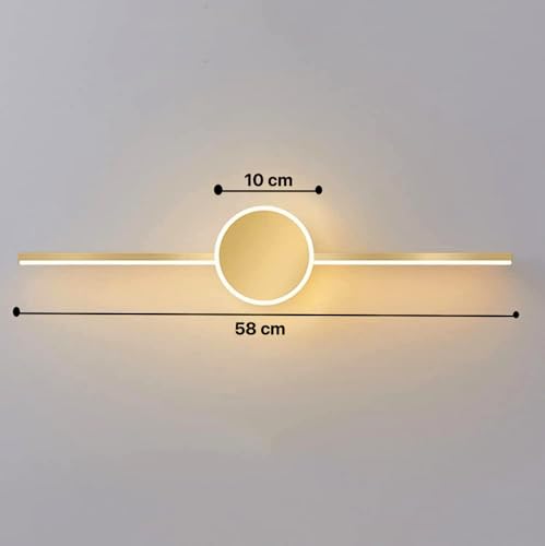 Image of Groeien Pack of 2 | 18 watt LED 3 Color Gold Body Picture Photo Frame /Mirror Bathroom Wall Light (Warm+Natural+Coolwhite)(OrbitLine-Gold, 2)