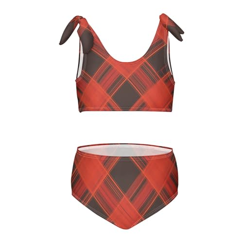 KLL Wallace Tartan Girl Two Piecing Bikini Sets Quick-Dry Swimsuit Swimwear Adjustable Shoulder Strap