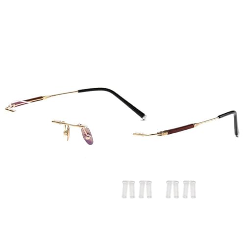 Branches de lunettes en titane et bois de rechange pour monture sans monture