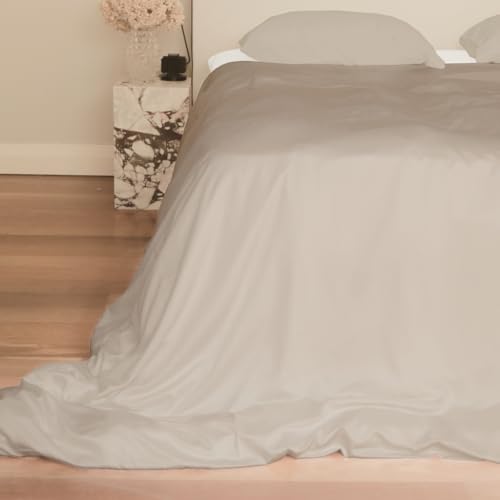 Olara Bamboo Duvet Cover Set | 100% Organic Bamboo Fabric, Silky-Soft and Cooling Bedding Set | Queen Size 3-Piece Set: 1 Duvet Cover & 2 Pillowcases (Natural - Queen Size)