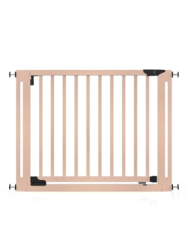 SizeWiseâ„¢ Wood Pressure Mounted Safety Gate 40.55\"-44.48\" | Extra-Wide Passage | Auto-Close Two-Way Opening for Doorways and Hallways | Easy Installation | PEFC Certified Beech Wood (28.7\" Passage)