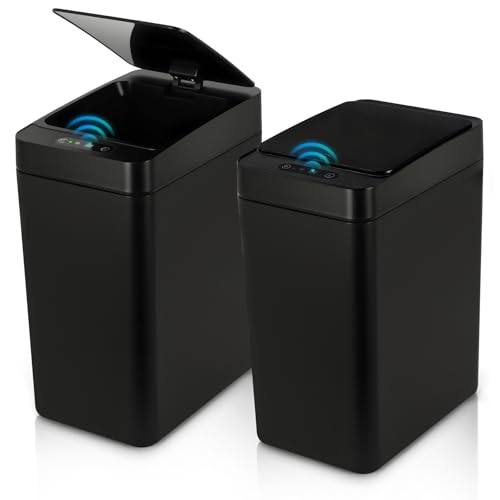 Latas de basura automáticas negras 2.5 gal 2 pzas