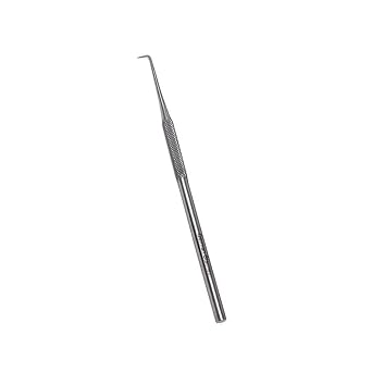 Dental Probe Explorer #90 Made of Stainless Steel Reusable Tool Plaque & Tartar Remover Tooth Pick Angled End Suitable for Professional or Personal Use & Pet Oral Hygiene Care with Knurled Handle