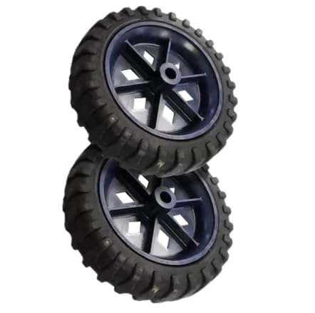 Kit 2 Rodas Carrinho Feira Mercado Carga Reforçado 100kg Borracha Maciça Cortador Grama