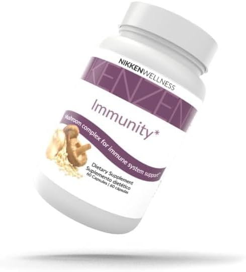 Mezcla compleja de hongos para Nikken Kenzen Suplemento multihongos para mujeres y hombres 1512 - Extracto de Chaga, Reishi, cola de pavo, cápsulas