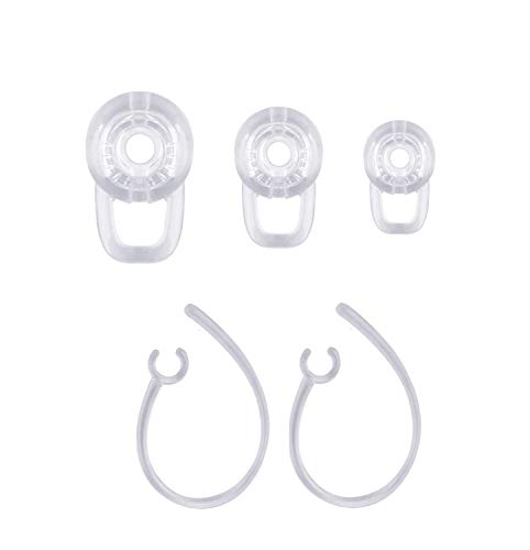Set 3pcs SML Earbuds 2pcs Earhooks Compatible with Plantronics Marque M155 Marque 2 M165 Savor M1100 M100 M55 M28 M25 Replacement for Wireless Headset Earloops Earclips (1Set)