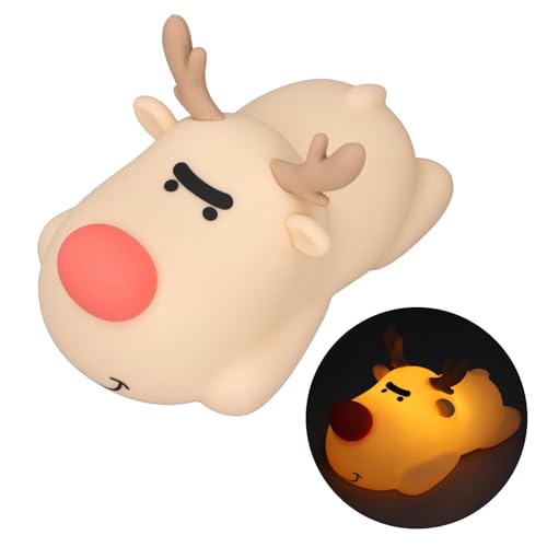 Lámpara de noche infantil muñeco reno con brillo ajustable miniatura 3