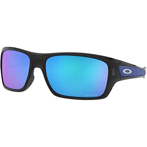 Óculos de Sol Oakley Turbine 0OO9263 926356 Tam 63 / Preto - Lentes Prizm Sapphire