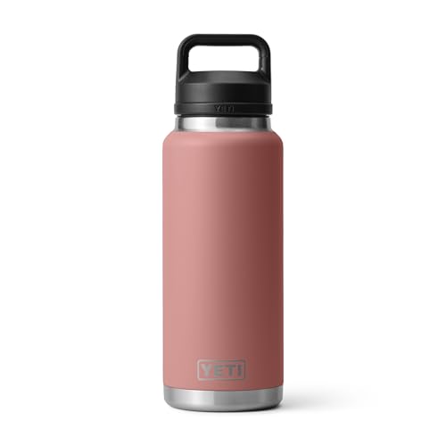 YETI Rambler Bouteille isotherme en acier inoxydable avec bouchon Chug – 1,1 l – Rose grès