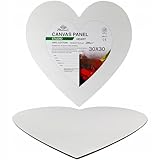 Malkarton Herzform - Premium Leinwand auf Karton - 100% Baumwolle (260g/m²), 3-fach grundiert & Säurefrei - Malplatte für Acryl, Öl & Pouring - Verfügbar in 20 cm, 30 cm, 50 cm (30 cm)