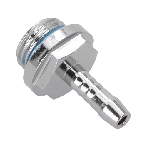PC Wasserkühlung Barb Fitting G1/4 Gewinde Messing verchromt für Wasserkühlung Verbindungen zwischen Heizkörpern, Pumpen und Wassertanks mit Sechskantschlüssel Design (5 mm)