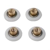 Photo Gallery set di 4 ruote a rullo di ricambio in nylon e ottone per porte scorrevoli in vetro della doccia con viti, adatte per spessore del vetro 4 8 mm e dimensioni del foro 6 8 mm (25 mm) Photo Gallery set di 4 ruote a rullo di ricambio in nylon e ottone per porte scorrevoli in vetro della doccia con viti, adatte per spessore del vetro 4 8 mm e dimensioni del foro 6 8 mm (25 mm)