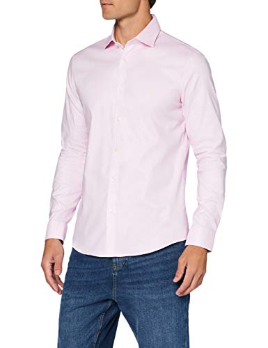 Marca Amazon - MERAKI Camisa de Vestir Estilo Óxford con Corte Entallado...