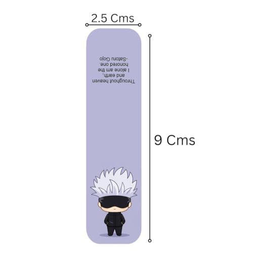 Image of Zesta Magnetic Bookmark | Aesthetic Book Mark for Reading | Cute Anime Bookmarks for Kids, Students | Book Accessories for Novels, Gifts for Readers (Jijut Su Kai Sen, Medium (9X2.5 Cms))