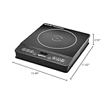 Amazon Basics 1800W Electric Portable Induction Cooktop, Induction Burner with Child Lock, Overheat Protection, Timer, 8 Power Settings, Up to 440°F, for Cookware with Diameter 5.7"-8.2", Black - Image 5