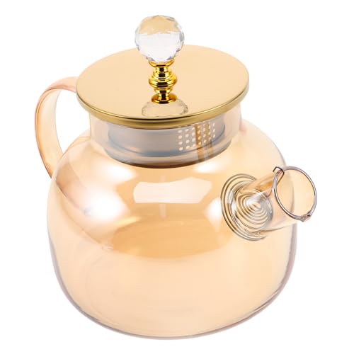 POPETPOP Botella De Agua Fría Jarra De Cristal Con Tapa Tetera De Restaurante Tetera Retro Servidor De Jugo Hervidores De Agua Tetera De Hoja De Té Hervidor De Agua Caliente Vidrio