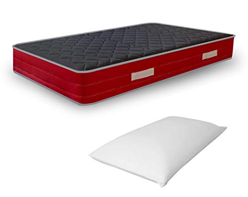 miasuite les rêves italiens Matelas en mousse avec revêtement trapirante Dispositif médical + coussins Memory Eros gratuites 120x200 + 1 Cuscino Memory foam rouge
