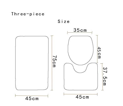 Tapis de bain non-slip paysage 45cmx75cm avec garniture douche et WC - 4