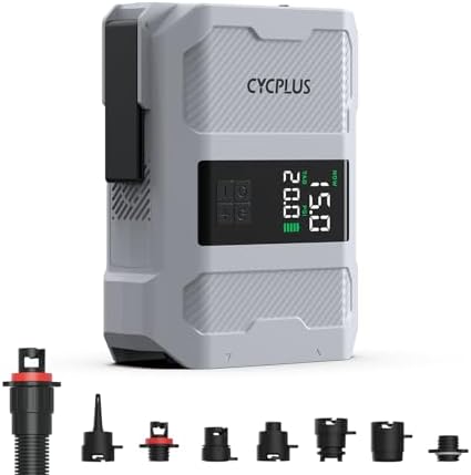 CYCPLUS SUP Pumpe, 20PSI, 5200mAh Akku, Aufpumpen & Ablassen | Zwei-Stufen-Aufpumpen, Auto-Stopp & Doppel-LED-Anzeige, für SUP Board Schlauchboot Zelt Matratze