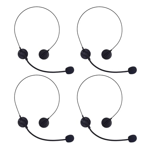 OAOSDH 4 Piezas Micrófono Negro, Juguetes Creativos De Auriculares Falsos, Auriculares Divertidos De Diadema, Accesorios De Vestuario De Cosplay, Decoraciones De Mascaradas.