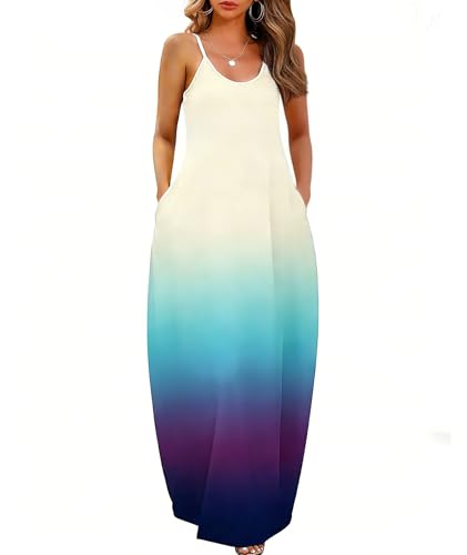 Image of Wolddress Womens Maxi Dress with Pockets 2026 Casual Strap Plus Size Loose Plain Long Office Summer Beach Travel Dresses S-5X
