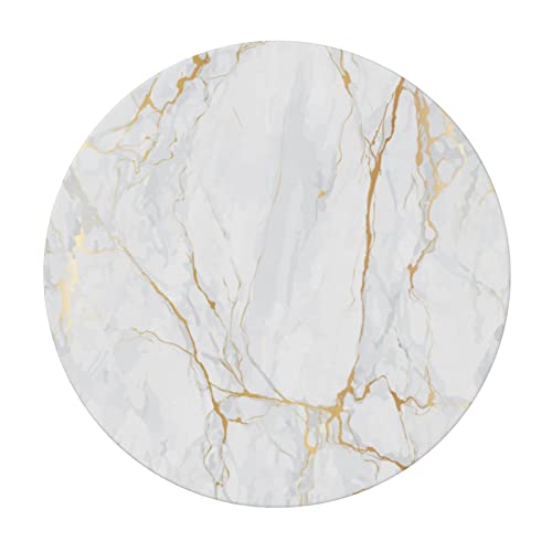 Fiokroo White Marble Pattern Tablecloth With Elastic Edge, Round Table Cloth Washable Reusable Table Cover For Kitchen Dining Party Picnic, Medium #TOP1