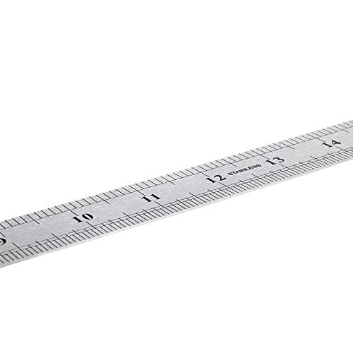 Règle double côté 60 cm en acier argenté pour traçage précis