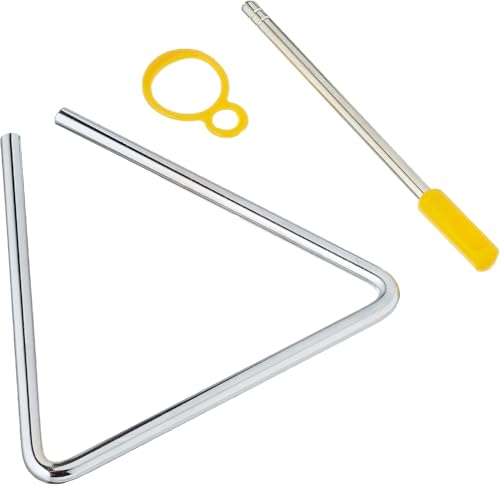 Fuzeau - Triangle En Métal Ø 13 Cm Avec Batte Et Maneton - Percussion Cristalline Pour Éveil Musique - Sons Scintillants - Apprentissage Instrument Simple Pour Enfants Dès 3 Ans - Réf. 8267