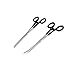 LAJA Imports 2 Pcs Big Loop Straight & Curved Cushion Forceps, 7-Inch Length, Black and Silver Finish with PVC