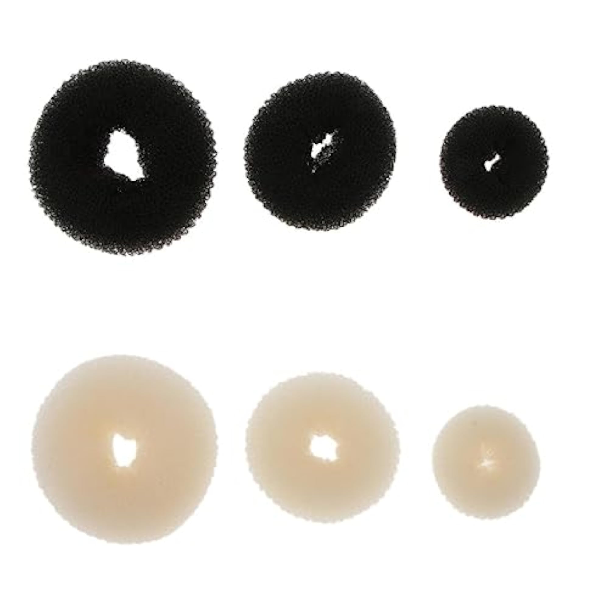 3 Size Hair Donut Bun Makers Rings, Beige
