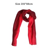 SERYUUT Jedwabny szal damski z jedwabiu morwowego - szal damski czerwony szal lekka chusta na szyję 180 x 90 cm z delikatnym gradientem kolorów i elegancką delikatnością - czerwona modna chusta na