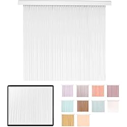 Cortina Plastico Exterior LucaHome - Cortina Puerta Exterior e Interior | Cortina de Puerta en PVC alumnio | Cortina fácil instalación | Evita Insectos y bichos (Transparente, 90cm)